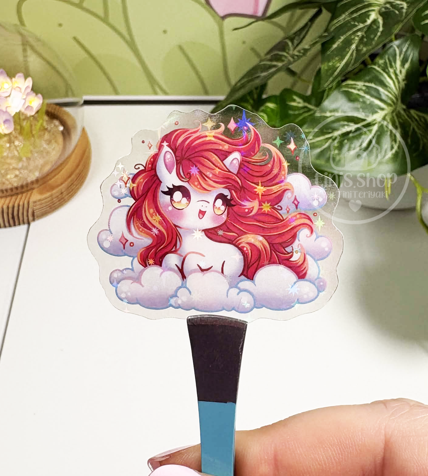Feuerpferd - transparenter Sticker mit Holo-Effekt