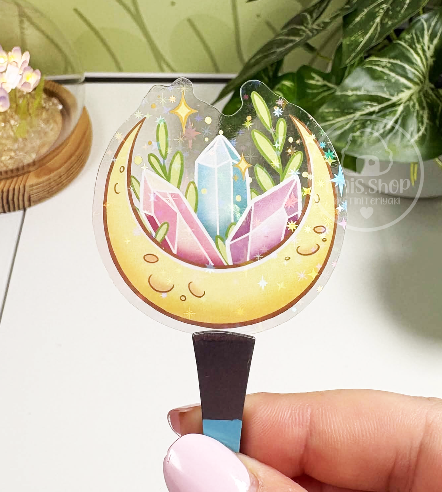 Mondkristall - transparenter Sticker mit Holo-Effekt