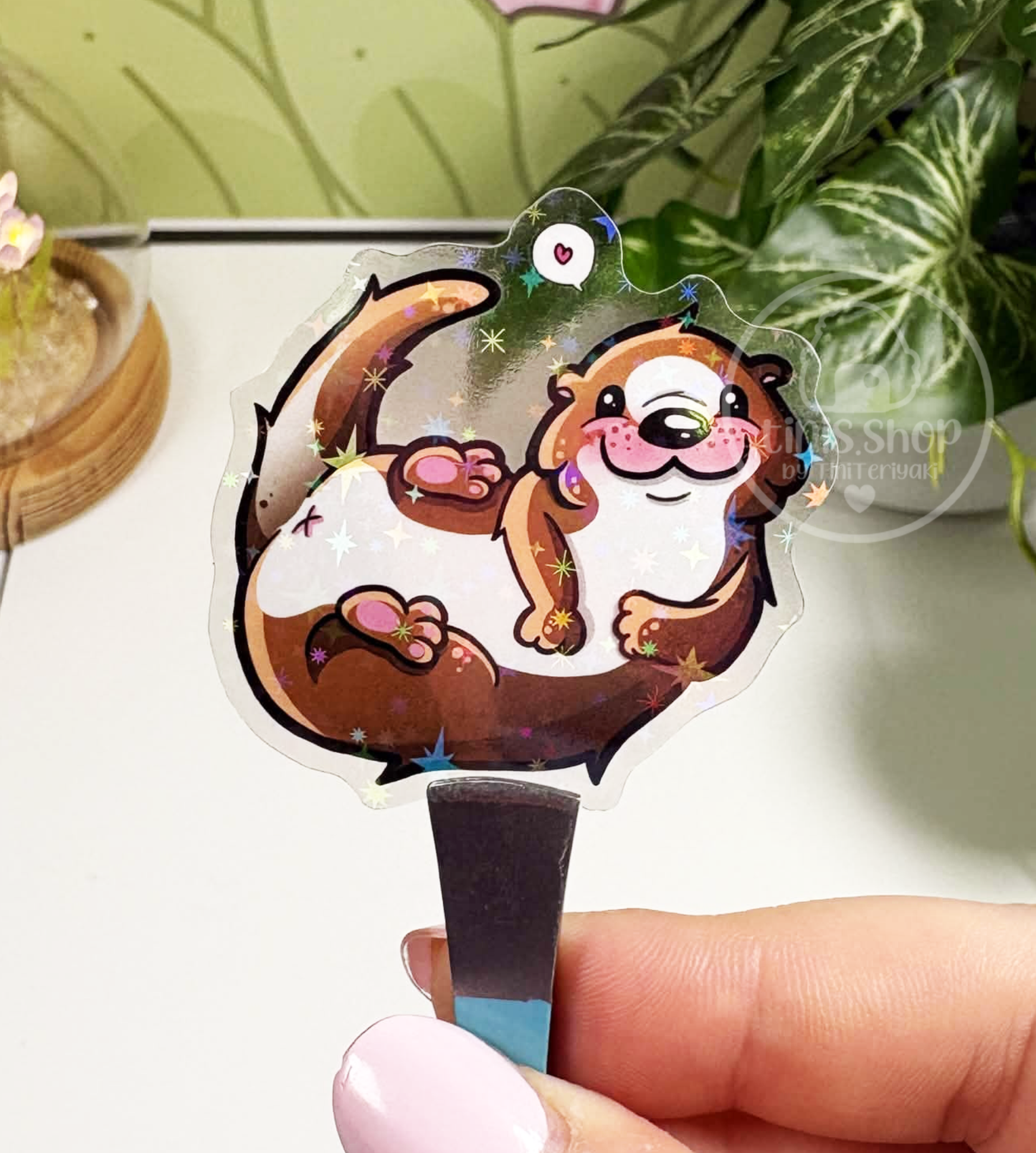 Otter - transparenter Sticker mit Holo-Effekt