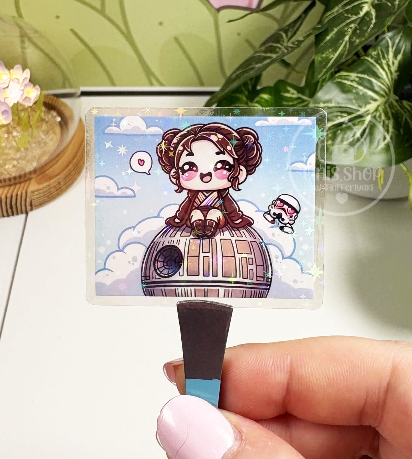 Sternenprinzessin - transparenter Sticker mit Holo-Effekt
