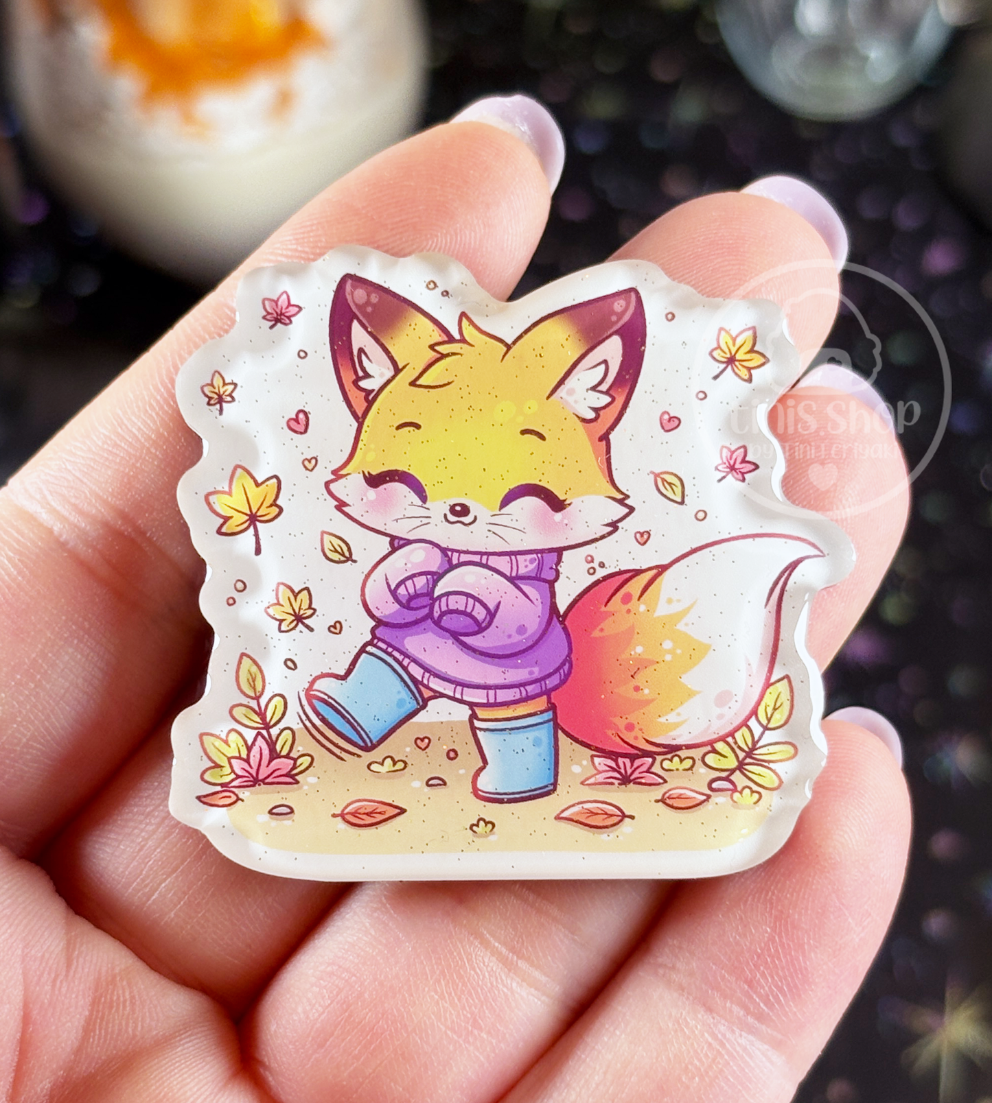 Fuchs im Herbst - Magnet