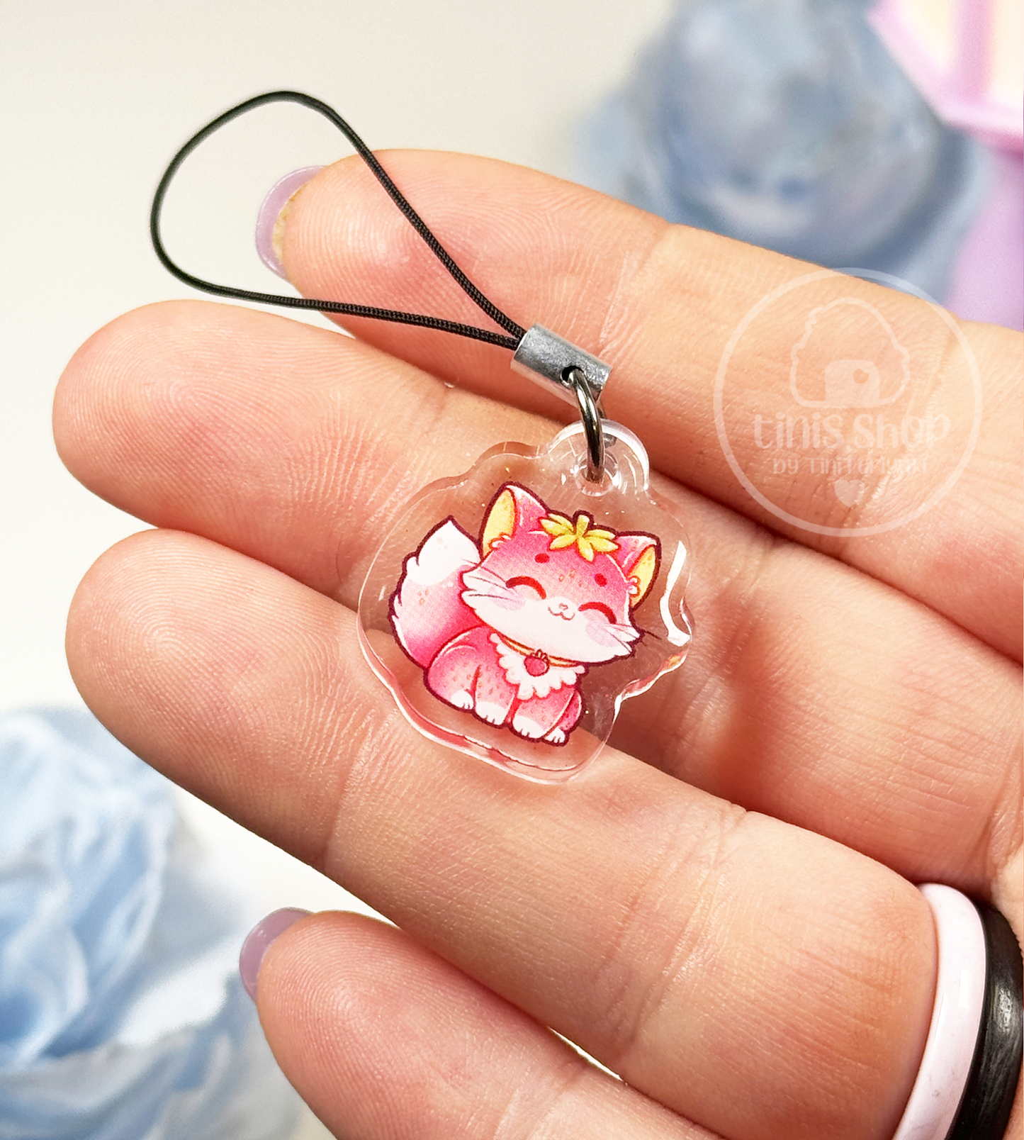 Erdbeerkatze - Phone Charm