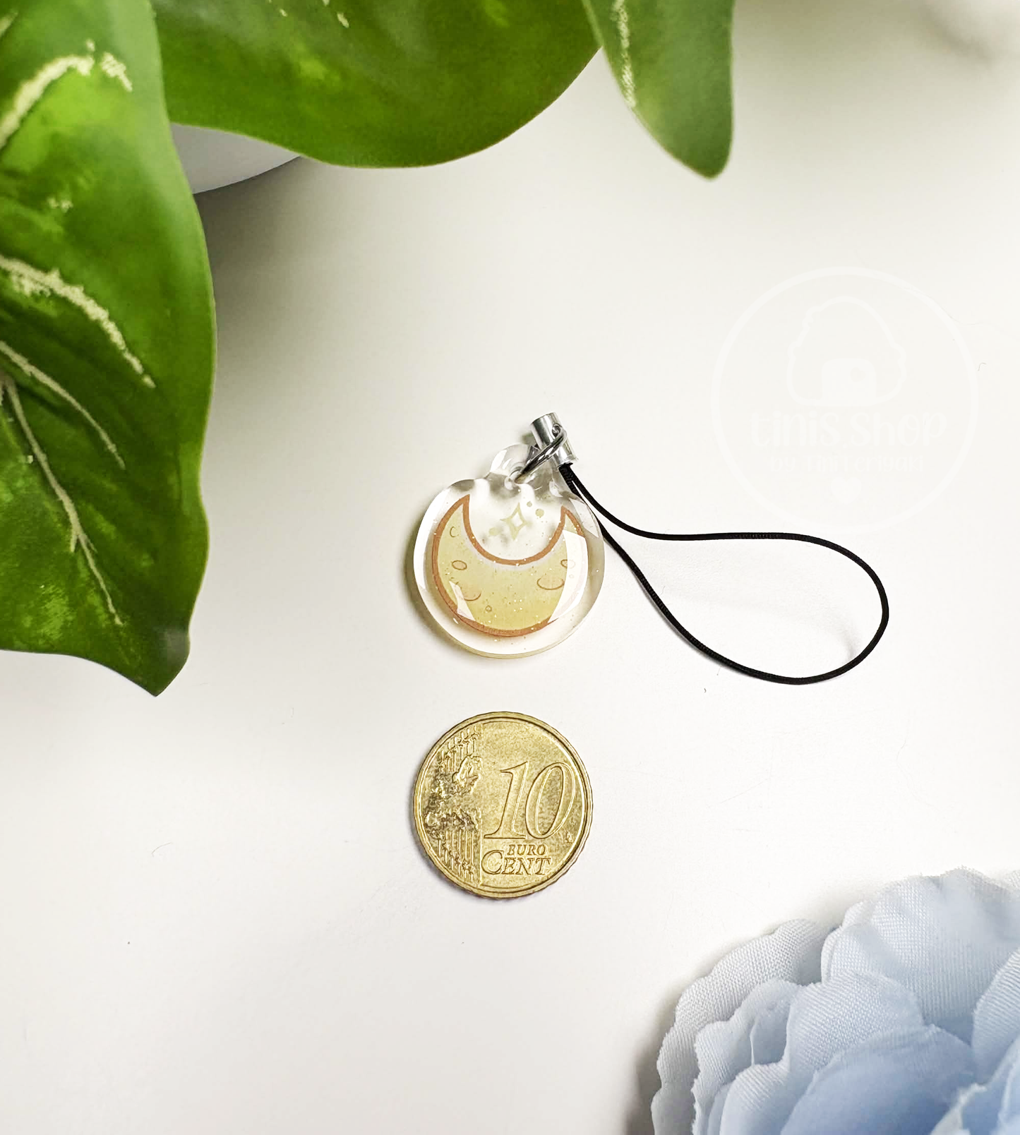 Mond - Phone Charm Schwarz