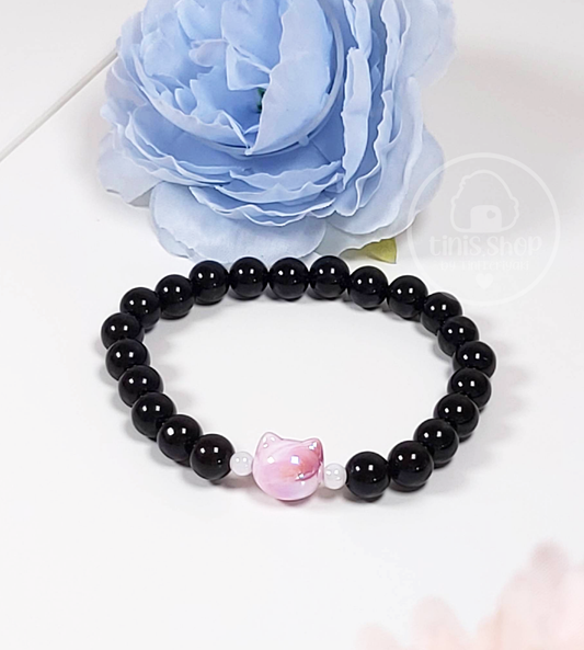 Armband Katze - Schwarz Solid