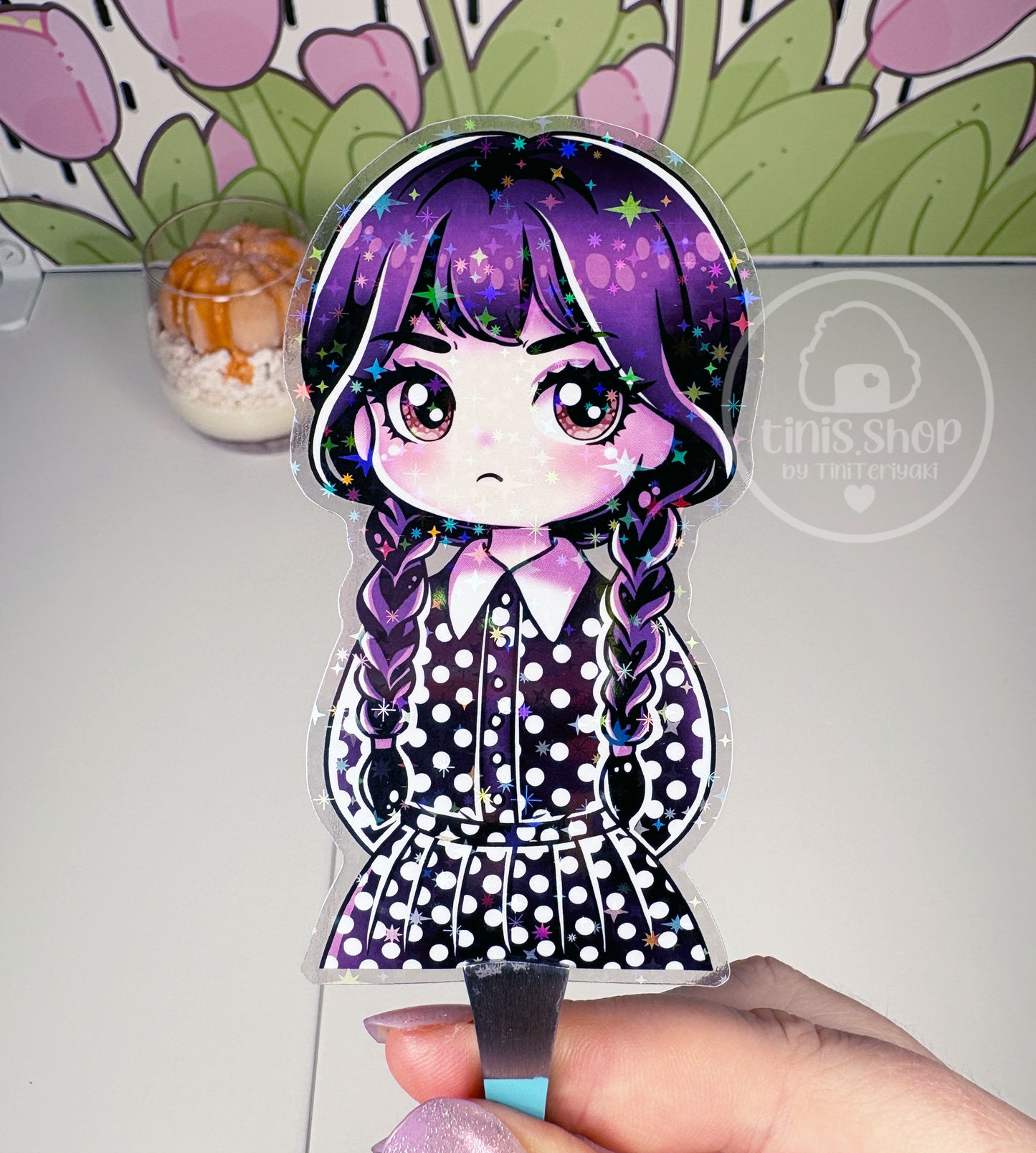 Mittwoch - Chunky Sticker transparent mit Holo-Effekt