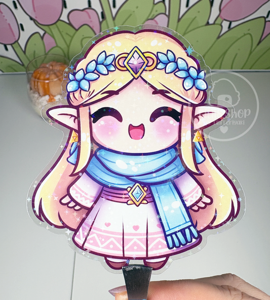 Prinzessin von Myrule im Winter - Chunky Sticker transparent mit Holo-Effekt