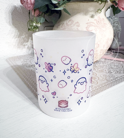 Geister - Glastasse Henkel rosa