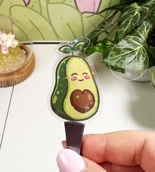 Avocado - transparenter Sticker mit Holo-Effekt