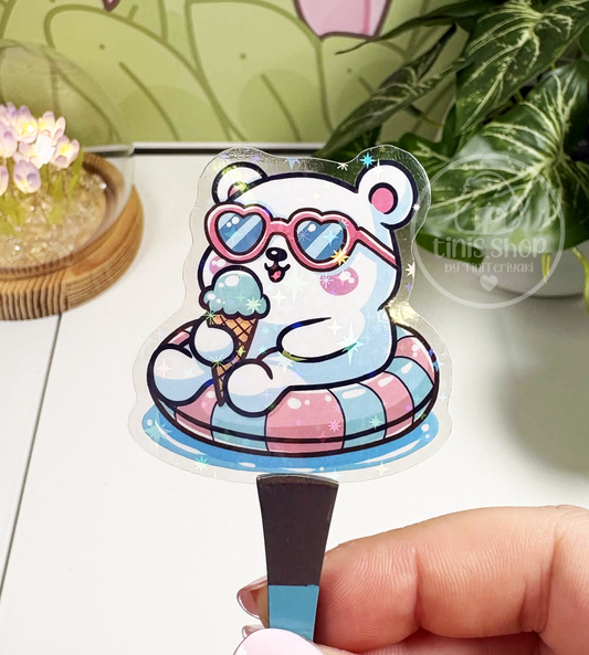 Eisbär - transparenter Sticker mit Holo-Effekt