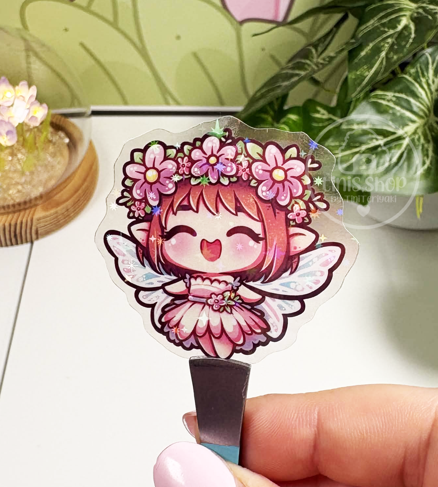 Fee - transparenter Sticker mit Holo-Effekt