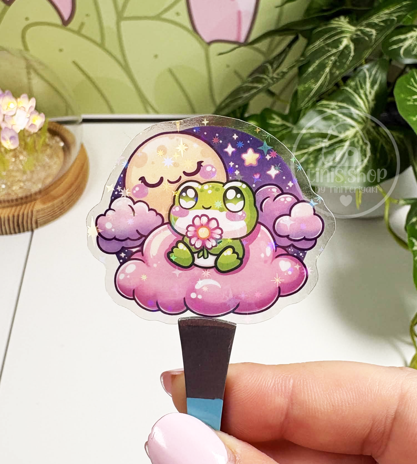 Froschi Mond - transparenter Sticker mit Holo-Effekt