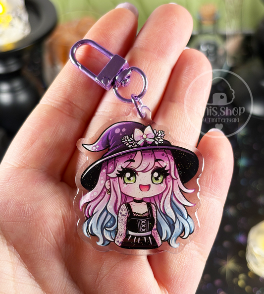 Hexe mit Tattoos - Schlüsselanhänger