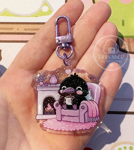 Rabe Rudi im Sessel - Schlüsselanhänger