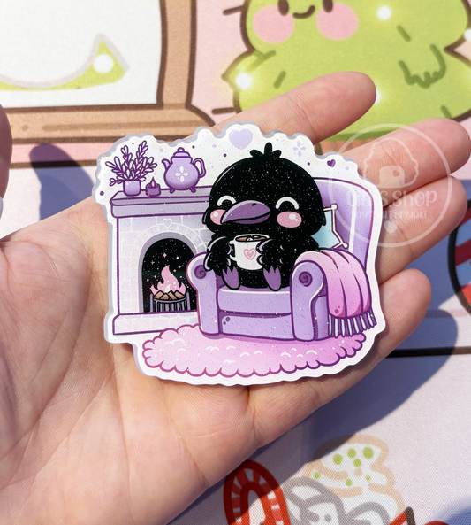 Rabe Rudi im Sessel - Magnet CHUNKY