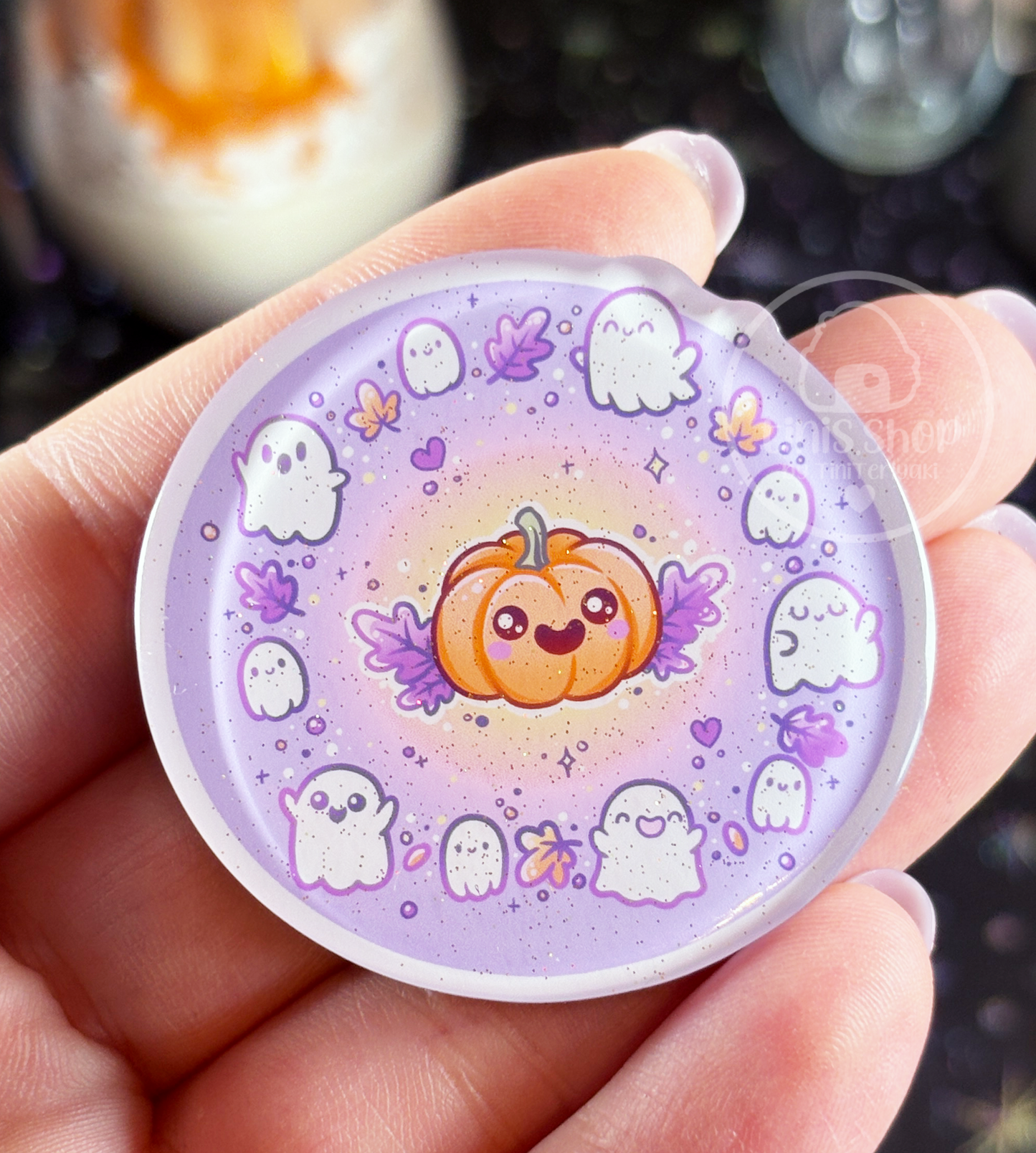 Geister mit Kürbis - Magnet