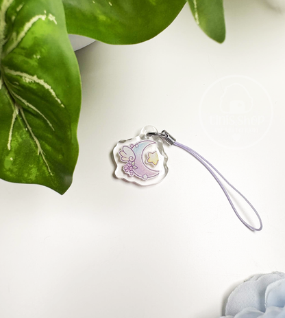 Flügelmond - Phone Charm Lila
