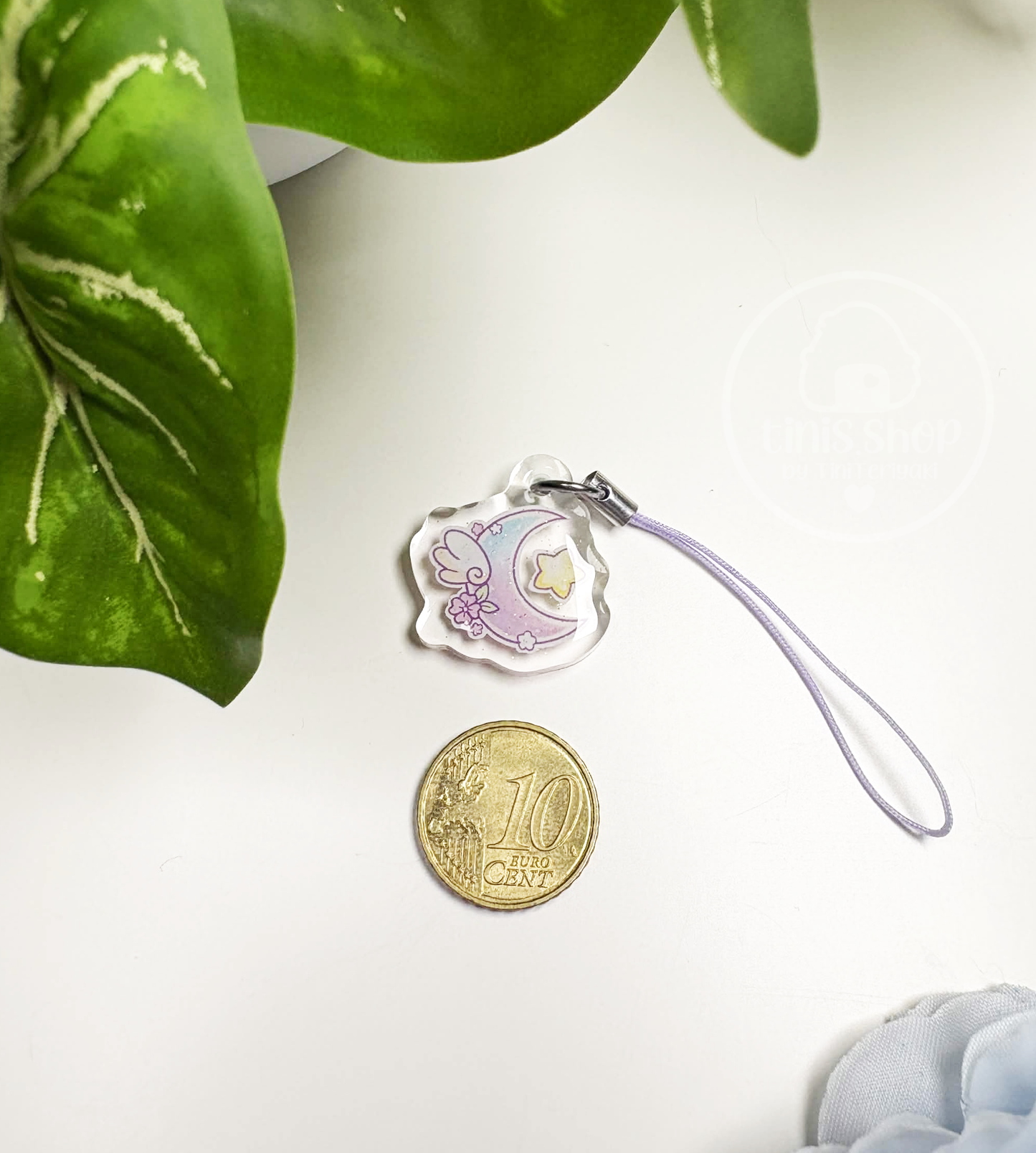 Flügelmond - Phone Charm Lila