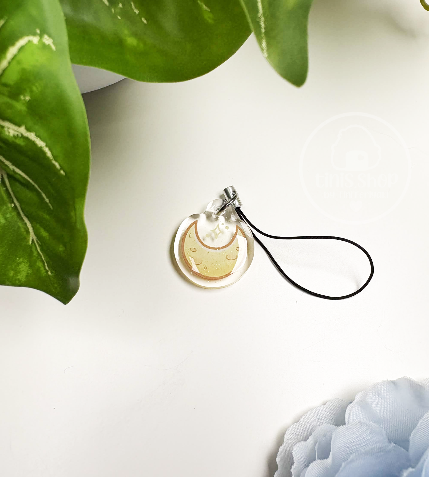 Mond - Phone Charm Schwarz