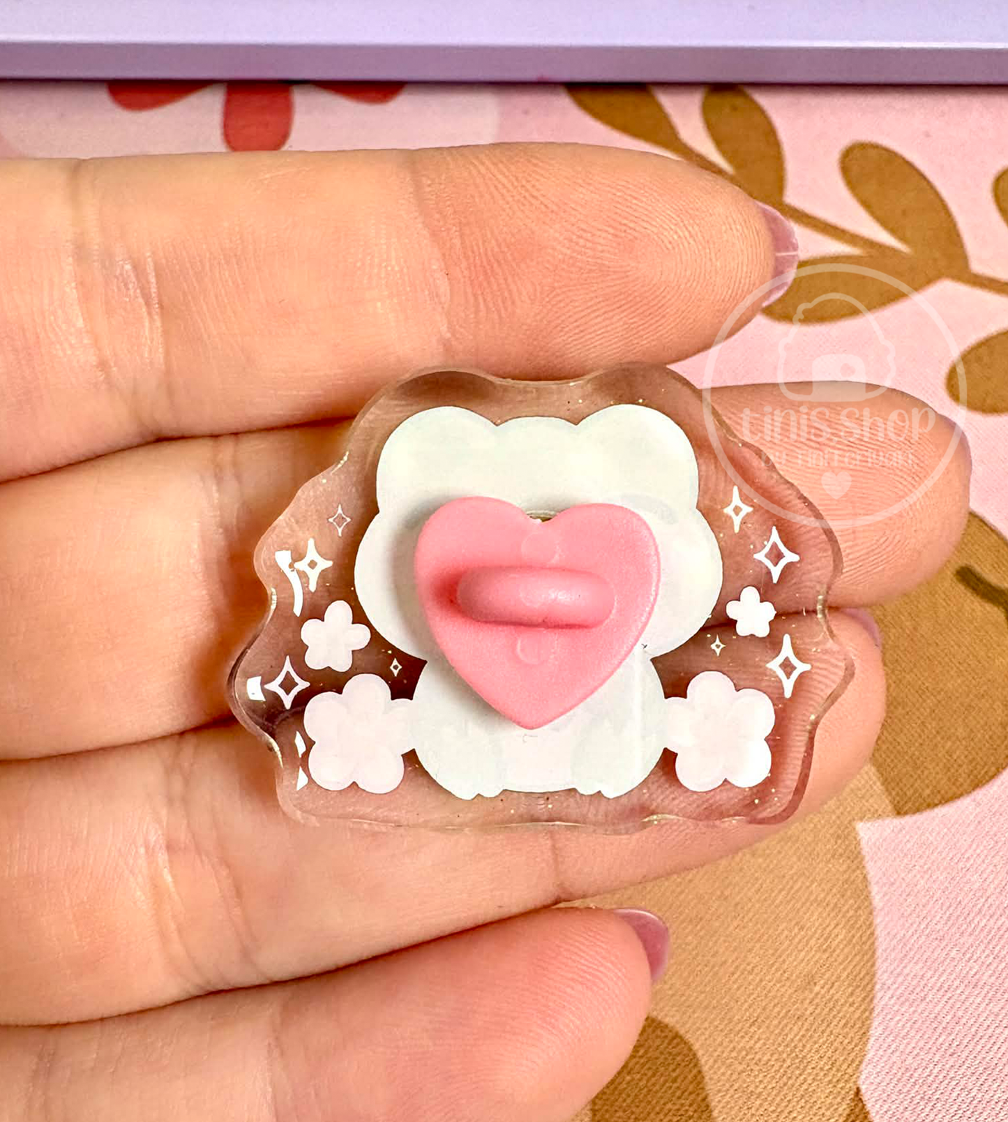 Froschi mit Blume - Acrylic Pin