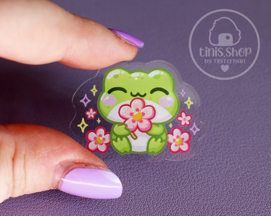Froschi mit Blume - Acrylic Pin