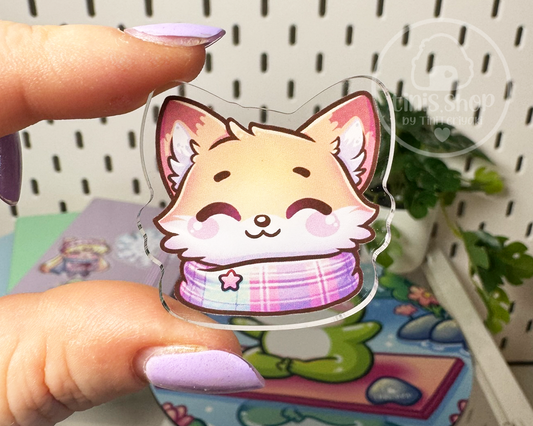 Fuchs mit Schal - Acrylic Pin