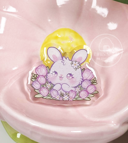 Häschen Tulpen - Acrylic Pin