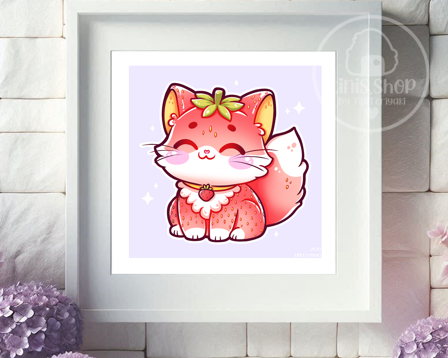 Erdbeerkatze - Art Print