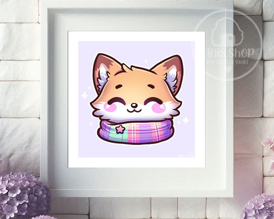 Fuchs mit Schal - Art Print