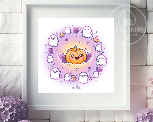 Geister mit Kürbis - Art Print