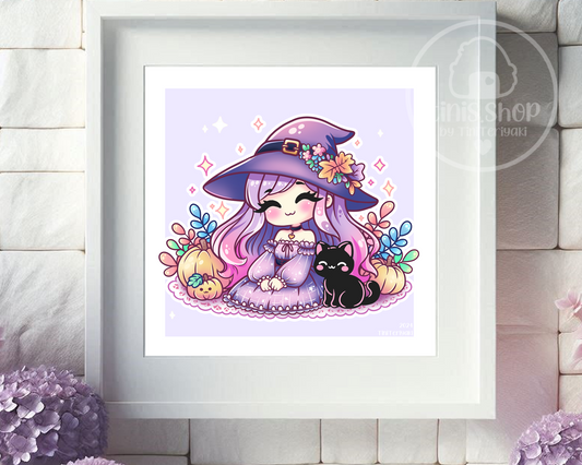 Hexe im Herbst - Art Print