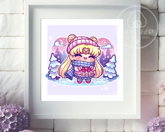 Mondprinzessin im Winter - Art Print