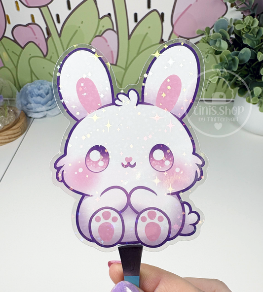 Häschen - Chunky Sticker transparent mit Holo-Effekt