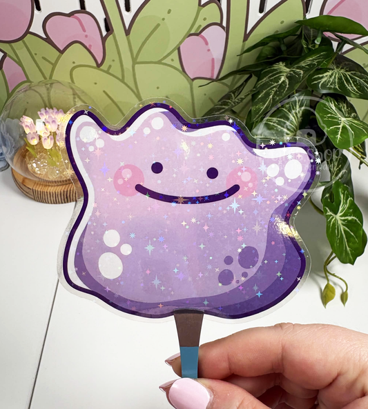 Lila Pudding - Chunky Sticker transparent mit Holo-Effekt