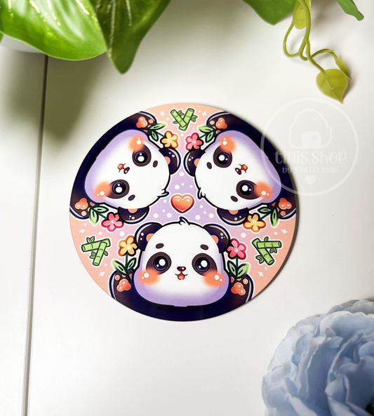 Pandas - Untersetzer Kork