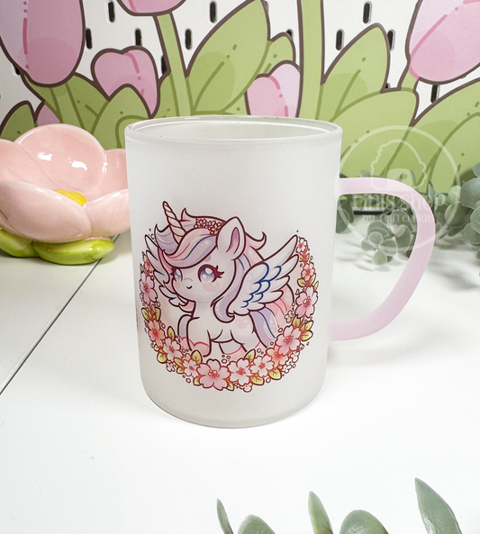Einhorn Sakura Collection - Glastasse Henkel rosa