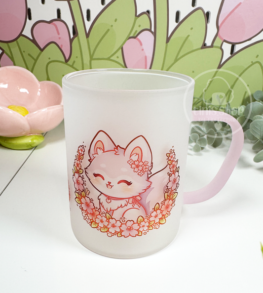 Kitsune Sakura Collection - Glastasse Henkel rosa