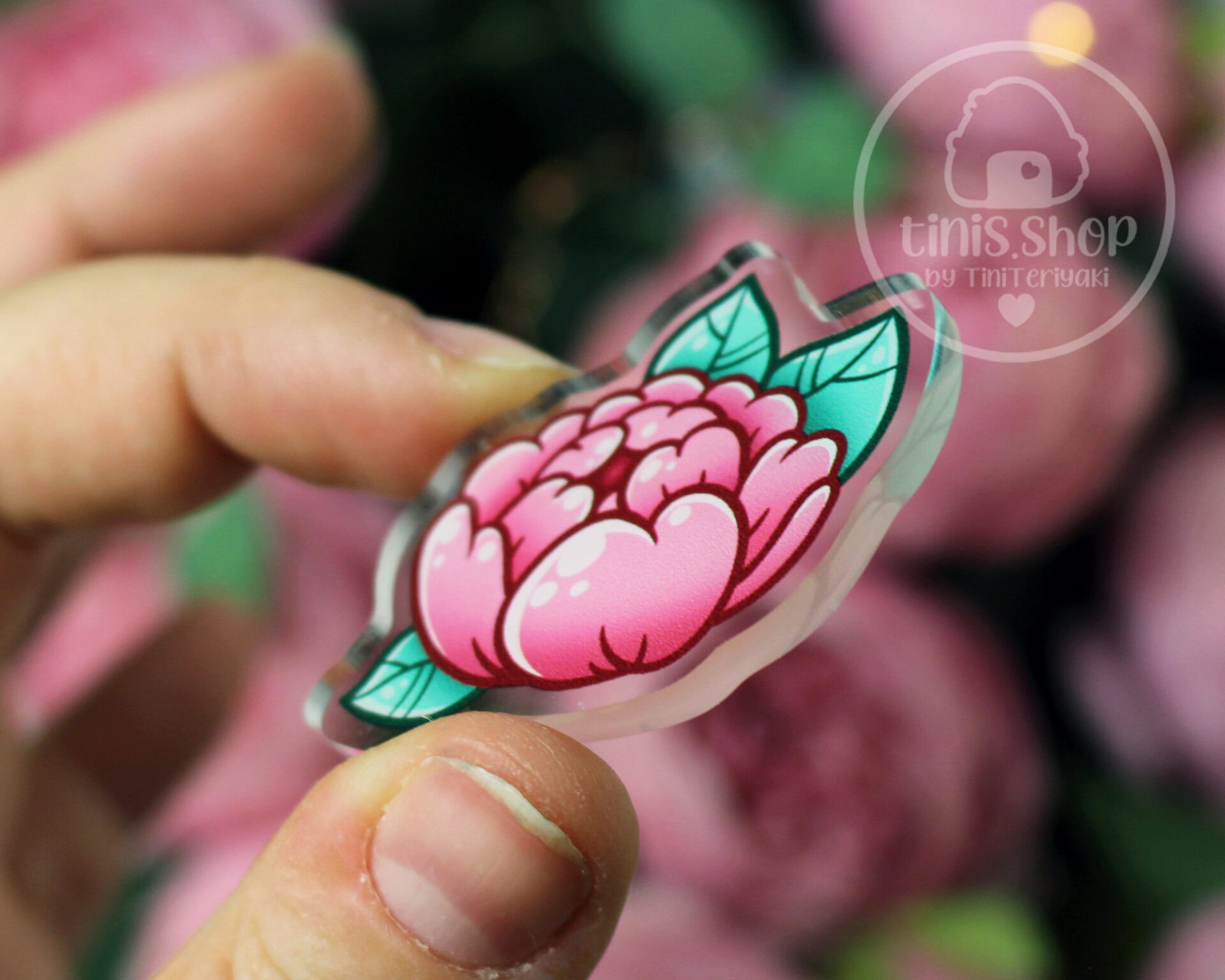 Pfingstrose Acrylic Pin