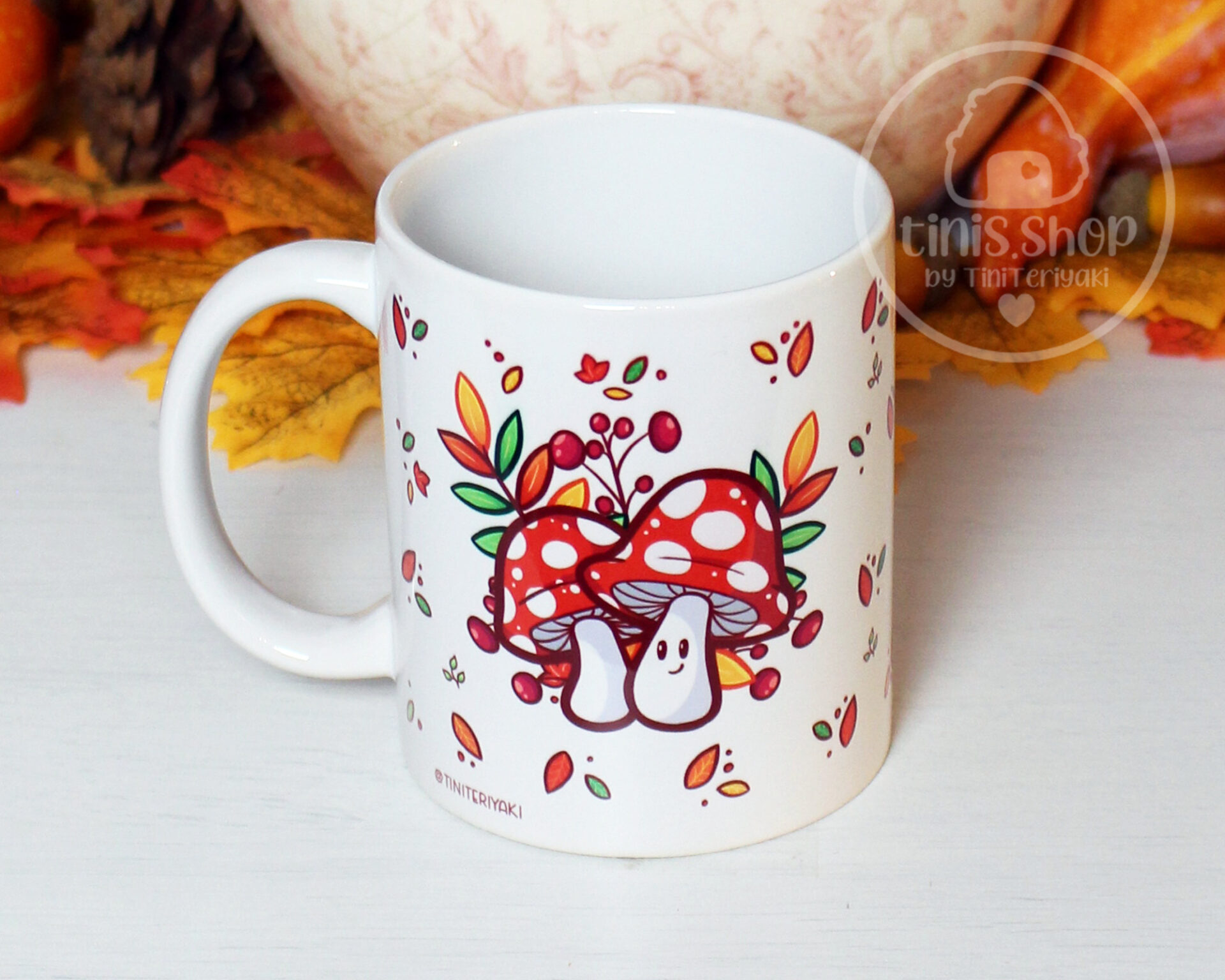 Herbst Tasse Fliegenpilze