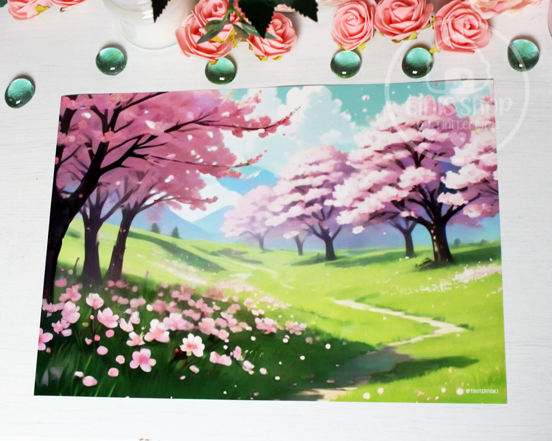 Print DIN A4 – Kirschblüten Landschaft