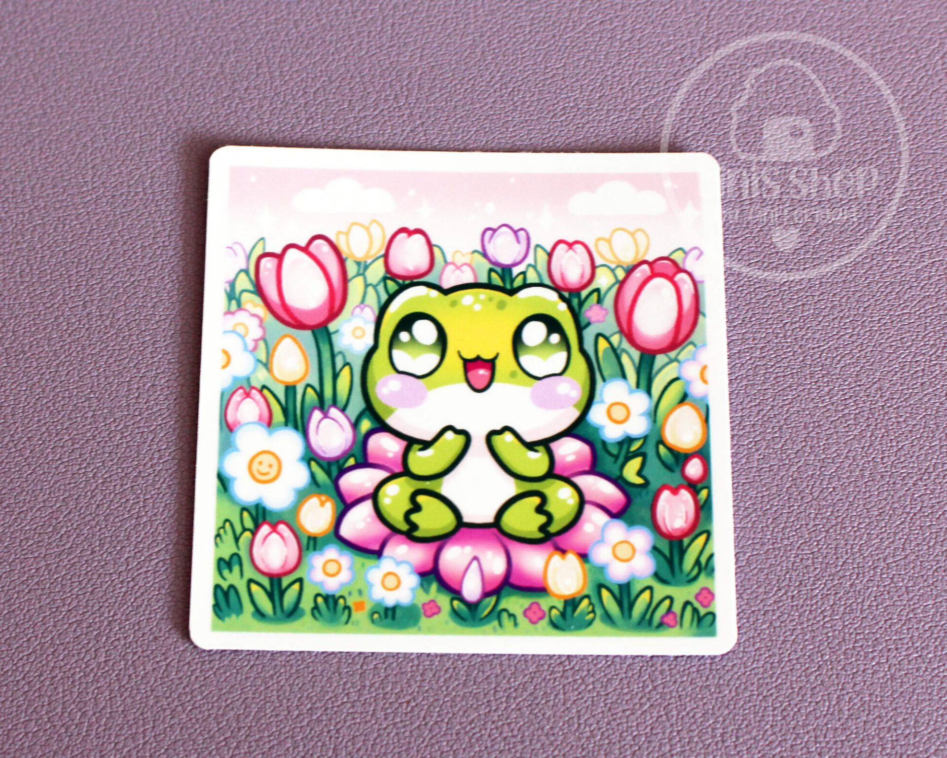 Froschi mit Blüten – Sticker