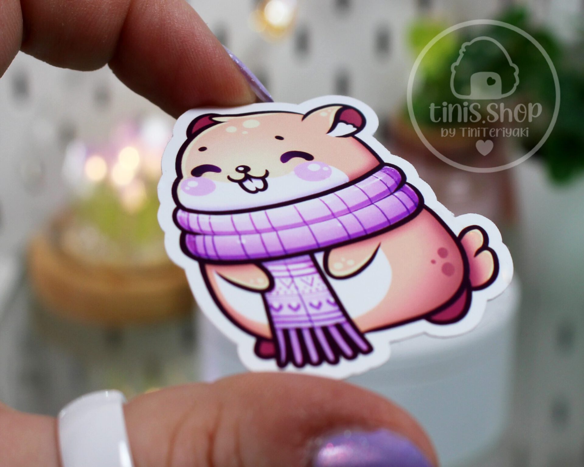 Hamster mit Schal – Sticker